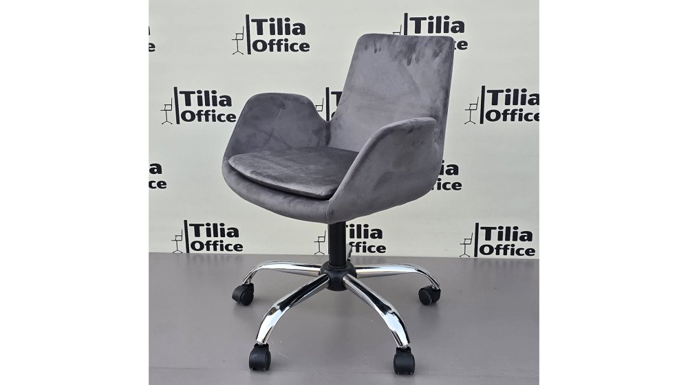 Maki Çalışma ve Çocuk Koltuğu Krom Yonca Ayak Koyu Gri